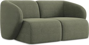 Modułowa sofa 2-osobowa - z tkaniny bouclé - oliwkowy - LANI
