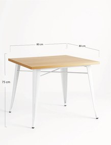 Torix Stó Kwadratowy Naturalne Drewno 70 cm