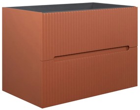 Szafka łazienkowa wisząca pod umywalkę ryflowana terakota - 80 cm - PAVANI