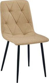 Brązowe krzesło do kuchni LIBRA z czarnymi nogami