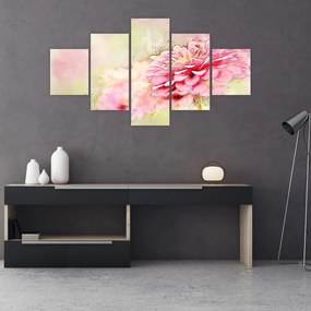 Obraz - Różowy kwiat, akwarela (125x70 cm)