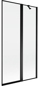 Mexen Mist parawan nawannowy 2-skrzydłowy prawy 100 x 150 cm, czarna ramka, czarny - 8A9-100-011-70-70-P