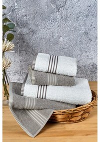 Kremowo-szarobrązowe bawełniane ręczniki zestaw 4 szt. – Mila Home