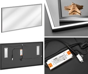 Zestaw mebli łazienkowych Adel 65 czarny mat - lustro, szafka 120 cm, podwójna umywalka i regał