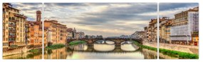 Obraz miasta z rzeką (170x50 cm)