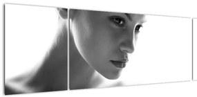 Obraz - czarno - biały portret kobiety (170x50 cm)