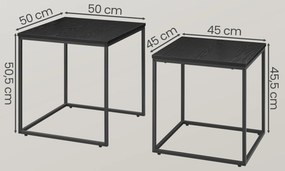 Komplet 2 czarnych kwadratowych stolików kawowych P7-B32