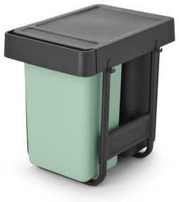 Miętowo-ciemnoszary plastikowy kosz na śmieci do segregacji odpadów do zabudowy 30 l Sort&amp;Go – Brabantia
