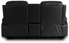 Sofa Rozkładana Dwuosobowa ALPINE Czarna Ekoskóra Nowoczesna do Salonu