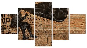 Obraz - Mężczyzna na rowerze w stylu Banksy (125x70 cm)