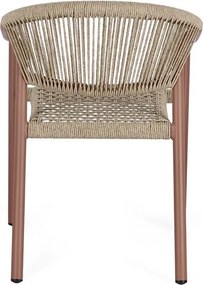 Czerwono-naturalne metalowe krzesło ogrodowe Canarias – Bizzotto