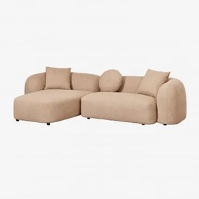 Modułowa Sofa Z Szezlongiem Po Lewej Stronie, 2-częściowa, Z Tkaniny Chenille Coco Gruba Tkanina Szenilowa Latte Brown - Sklum