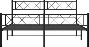 Czarne industrialne łóżko z metalu 140x200cm F4-S98
