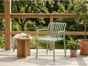 Plastowe krzesło TREGO z podłokietnikami, zielone