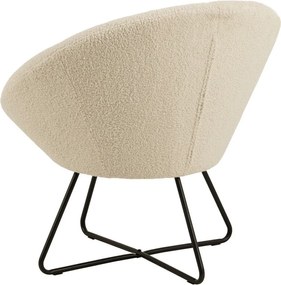 Kremowobiały fotel ze sztucznej wełny Actona Center