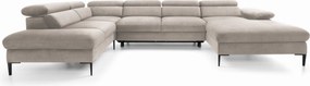 Masseno Narożnik MESTO z funkcją spania i pojemnikiem na pościel Narozniki U, Rozkładana sofa - Beżowy, VOGUE 02