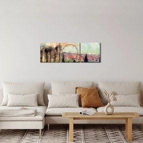 Obraz - Akropol, Ateny, Grecja (z zegarem) (90x30 cm)