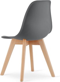 Ciemnoszare krzesło KITO z bukowymi nogami