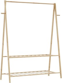 Bambusowy na ubrania wieszak z półkami 132cm S2-H46