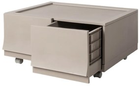 Modułowy pojemnik Wave twin Wood na kółkach 54,6 x43,4 x 22 cm, szeroki - 2 szuflady - kółka