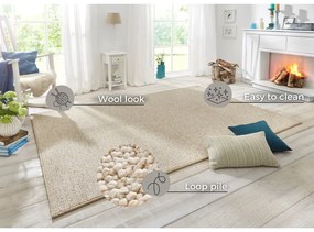 Kremowy dywan 60x90 cm Wolly – BT Carpet