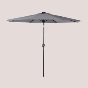 Parasol Ø270 Cm Z Oświetleniem Z Tkaniny I Stali Uzombras Gris Antracita - Sklum