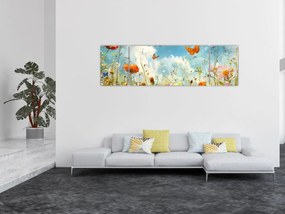 Obraz - Motyle na letniej łące (170x50 cm)