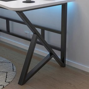 Biurko komputerowe białe gamingowe nowoczesne dla gracza loft duże 120 cm