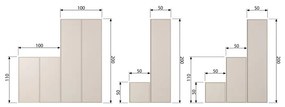 Kremowa szafa modułowa z litego drewna sosnowego 50x200 cm Daily – vtwonen