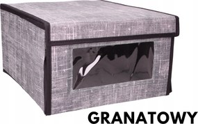 Organizer tekstylny Granatowy 34x29x19 cm okno pudełko do szafy domu biura