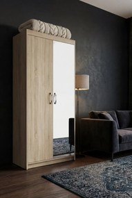 Szafa z lustrem i półkami do przechowywania dąb sonoma D2-G60