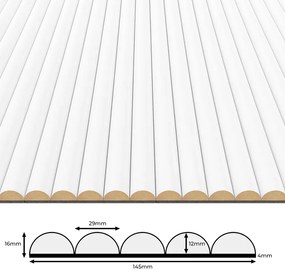 Ryflowany biały panel ścienny Z1-R61