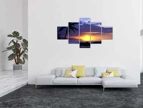 Obraz zachodu słońca nad morzem (125x70 cm)