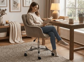 Fotel biurowy Q-190 VELVET, beżowy