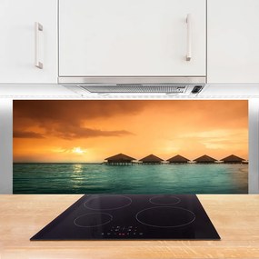 Dekor Szklany do Kuchni Słoneczny Blask Na Morzu