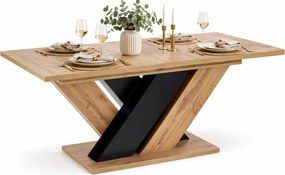 Rozkładany stół do salonu  dąb wtoan + czarny G2-B33