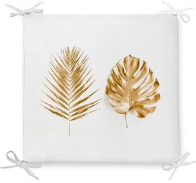 Poduszka na krzesło z domieszką bawełny Minimalist Cushion Covers Golden Leaves, 42x42 cm