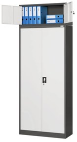 Nadstawka na szafę EWA, 900 x 380 x 400 mm, antracytowo-biała