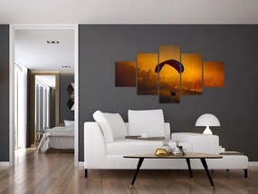 Obraz spadochroniarza o zachodzie słońca (125x70 cm)
