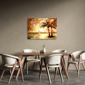 Obraz na szkle - Palmy na plaży (70x50 cm)