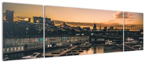 Obraz - miasto portowe (170x50 cm)