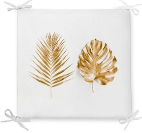 Poduszka na krzesło z domieszką bawełny Minimalist Cushion Covers Golden Leaves, 42x42 cm