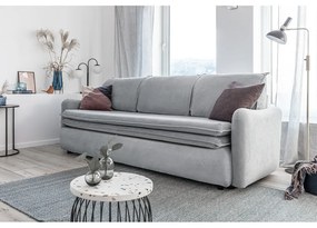 Jasnoszara aksamitna rozkładana sofa Miuform Tender Eddie