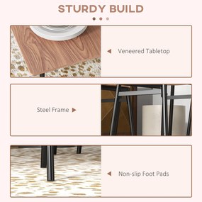 HOMCOM Zestaw stolik stołowy z krzesłami do jadalni, design przemysłowy, 110 cm x 70 cm x 75 cm, Brąz