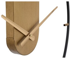 Czarny zegar ścienny z elementami w kolorze złota Mauro Ferretti Goldy, ø 60 cm