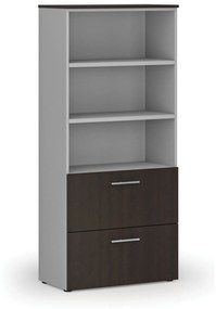 Szafa z szufladami na teczki zawieszkowe PRIMO GRAY, 1781 x 800 x 420 mm, szary/wenge