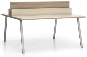 Biurko DOUBLE LAYERS, z przegrodami, dąb naturalny/dąb bejcowany