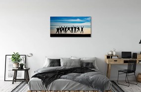 Zdjęcie na płótnie Ludzie pod Niebem z Chmurami