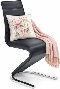 Czarne Krzesło Metalowe Z Ekoskóry W Stylu Nowoczesnym W7-Z49