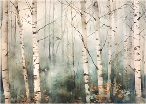 Obraz na szkle - Rysowanie wzoru lasu (70x50 cm)